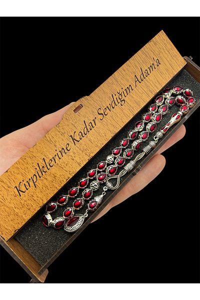 KANUNİ TESBİH Metal Red Enameled Rosary, Men's Rosary, Gift Rosary, Special Wooden Boxed Rosary, Special Rosary