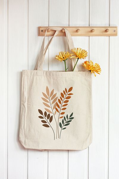 Artavessa Raw Cloth Bag 35X40 cm - Leaf Model 8