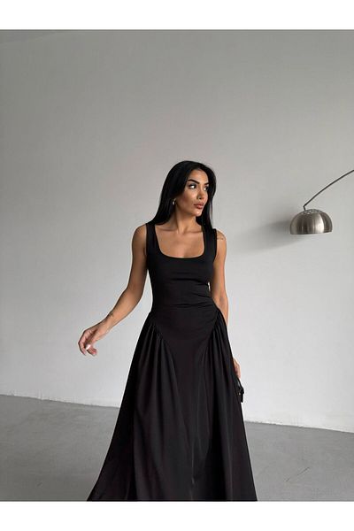 Ekim Store Rochie cu fustă cu balon cu bretele groase