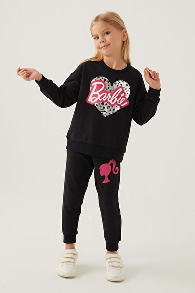 Waka Waka Printed Girl's Tracksuit - Black