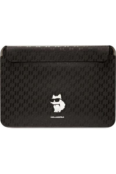 Karl LagerfeId Laptop sleeve, KARL LAGERFELD, Leather, Black, 14"