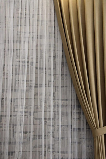 Taç Striped Tulle Curtain 1/3 Dense Pleat Washable Ironing Does Not Want