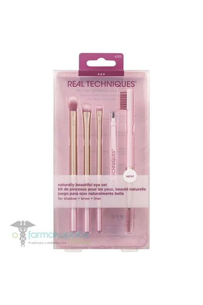 Real Techniques Naturally Beautiful Eye Makeup Brush Set (4263), 5pcs