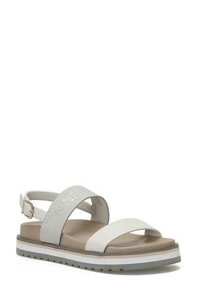 Nine West Sandale cu toc pentru femei Axithar Cream