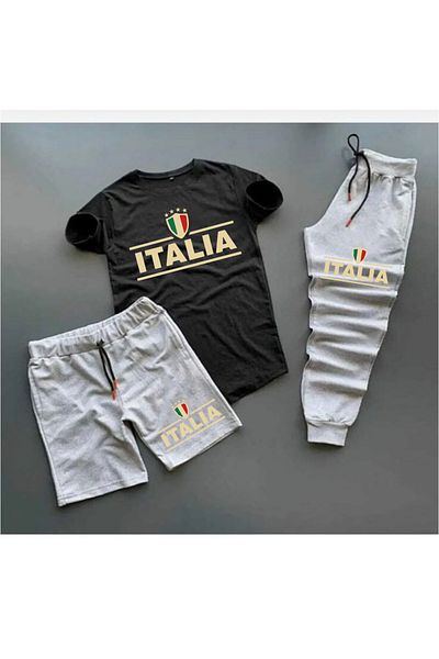 PAVRO Men's Oversize Tracksuit Set Itl Printed Tracksuit Set