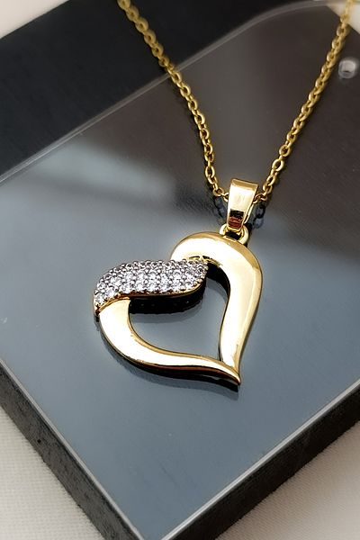 COSİTA Necklace Gold Heart Figure Steel Necklace