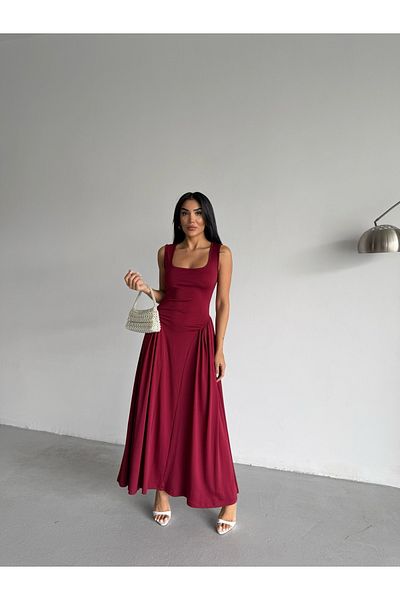 Ekim Store Rochie cu fustă cu balon cu bretele groase