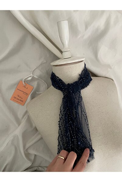 Nurcanilirboutique Taşlı boncuklu kısa tam oturmalı boyun fuları &Çanta aksesuar