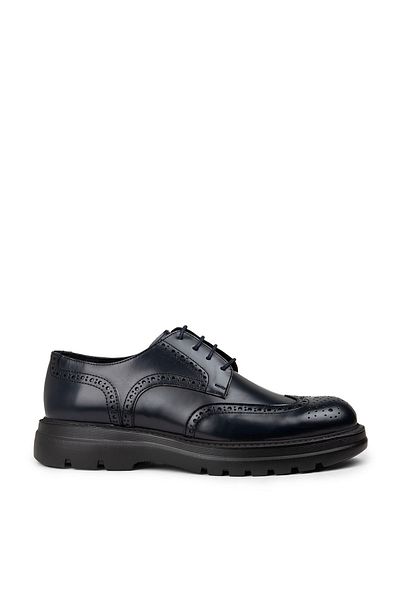 Deery 'Men's Genuine Leather Navy Blue Casual Shoes