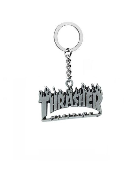 Herşey Nota Flame Patterned Skateboard Keychain Street Style Unisex
