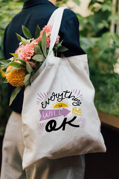 Artavessa Raw Cloth Bag 35X40 cm - Everything Will Be Ok