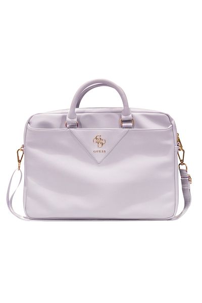 Guess Geanta laptop Guess ZIP Leather Triangle, eco-piele, violet, 16 inch