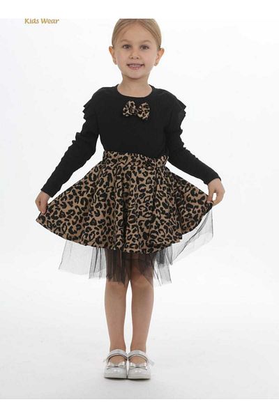 AZRA ÇOCUK GİYİM ROCHIE FETE TUL LEOPARD LICHRA ROCHIE BUMBAC BUMBAC...