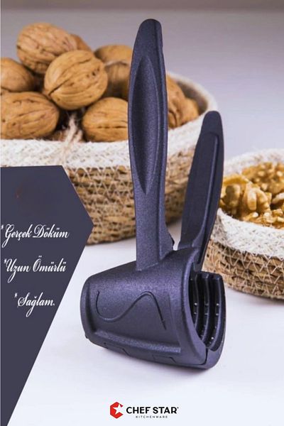 Chefstar Luxury Black Cast Nut & Hazelwood - Ergonomic and Durable Design