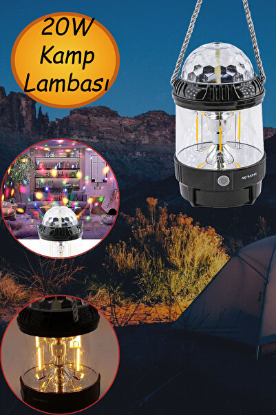 NUBLADO Dekoratif Disko Döner Toplu Kamp Lamba Led Sarı Işıklı El Feneri Şarj...