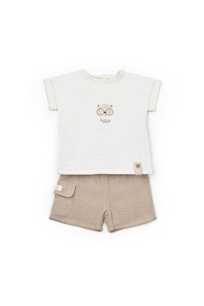 BabyCosy Organic Wear Baby Shorts & Tshirt Set, 100% Cotton, Muslin, Baby and Newborn Series