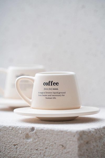 ACAR 7459 Blush 2 Piece Coffee Cup Set Cream
