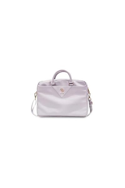 Guess Geanta laptop Guess ZIP Leather Triangle, eco-piele, violet, 16 inch