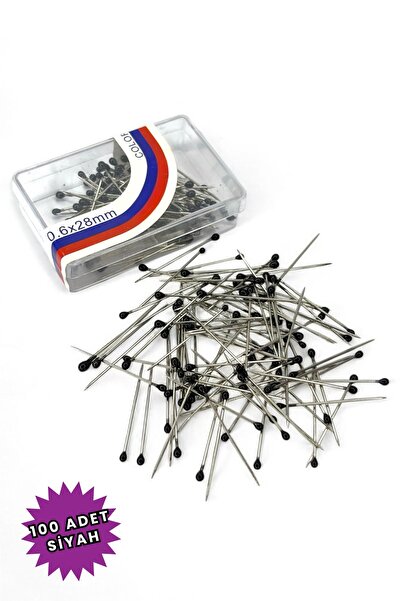 Loggia Toplu İğne Siyah 100 Adet - Eşarp Ve Şal İğnesi Çok Amaçlı Nişan Düğün...