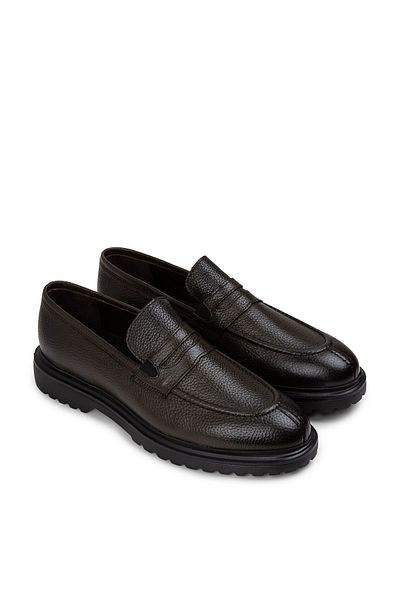 Deery Ανδρικά Loafer Παπούτσια από γνήσιο δέρμα Χακί