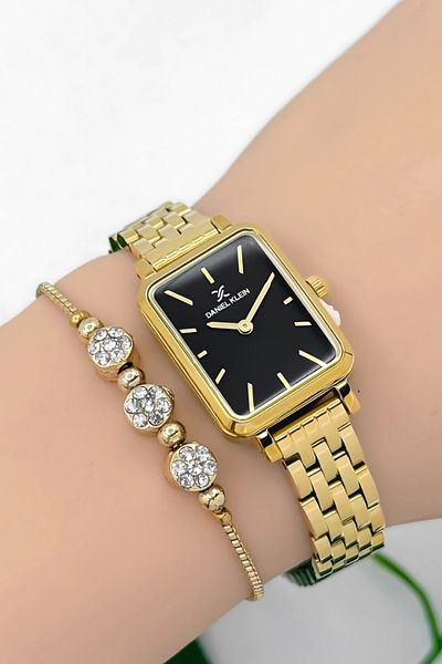 Daniel Klein Steel Cord Women Wrist Watch 3 Atm Water Resistant Gold Zmdk1187