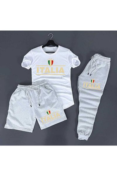 PAVRO Men's Oversize Tracksuit Set Itl Printed Tracksuit Set