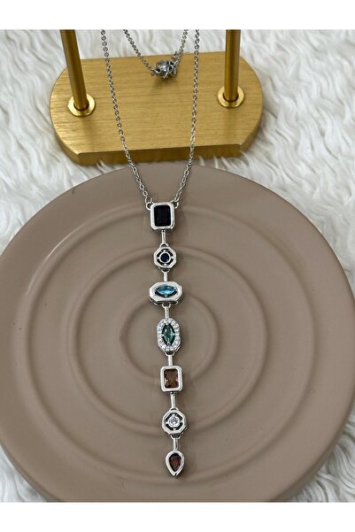 MSBTAKI قلادة فيرال زيركون ستون ميليس جورال ديزاين 316L ستيل بريميوم Y (45+5 سم)