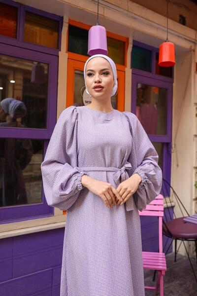 Nissra Ankanoor Balon Kol Pötikareli Jakar Elbise Anka251691