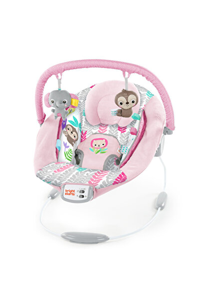Bright Starts - Jungle Vines Bouncer with Taggies - Pink, 0 to 6 months