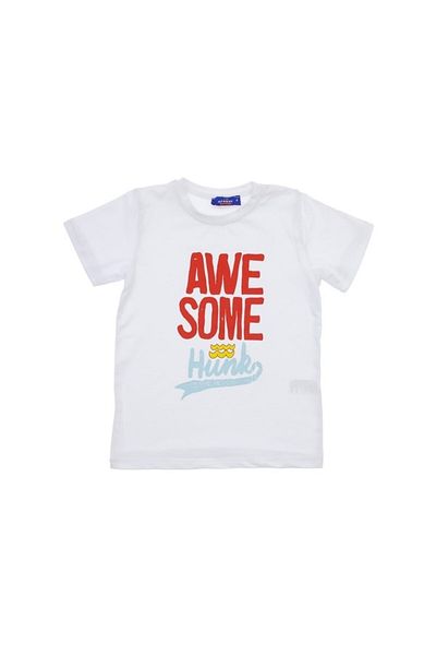 Atabay Kids ATABAY 86-04-25 TRICOU BĂRBAȚI AWE SOME HUNK IMPRIMAT 1/8 ANI