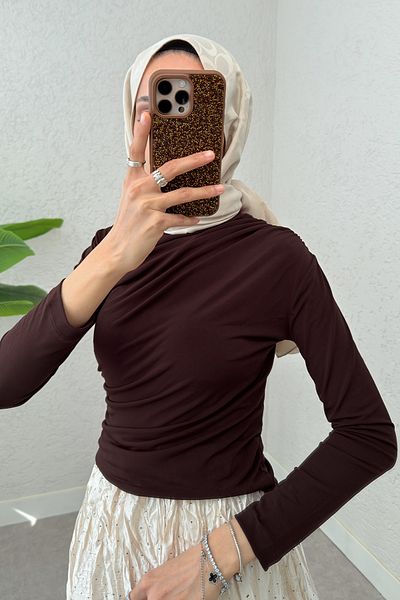 Salih Çelebi Μπλούζα Hijab Gathered 24204 - ΚΑΦΕ