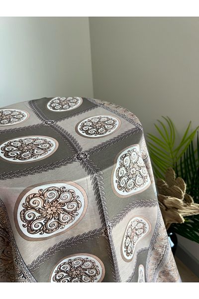 VaVscarfs Versa Pattern Cotton Silk Shawl Light Mint Green-Khaki