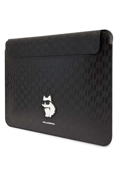 Karl LagerfeId Laptop sleeve, KARL LAGERFELD, Leather, Black, 14"