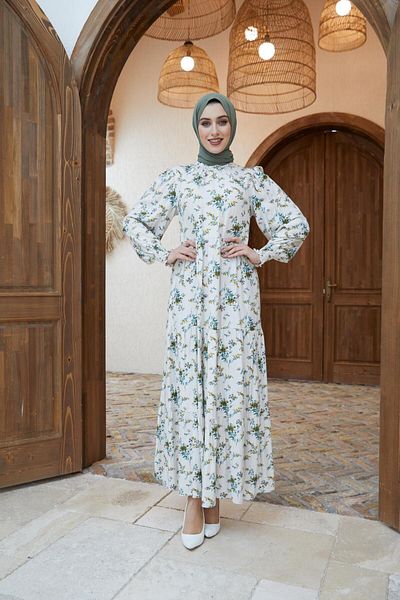 Nissra Ankanoor Judge Collar Gypsy Model Λινό Φόρεμα Anka251400