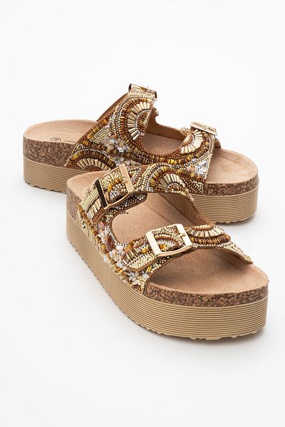 Ataköy Ayakkabı WOMEN'S STONE SLIPPERS