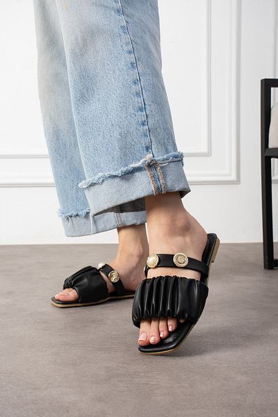 topukludünyası Sequin Buckle Daily Women's Slippers