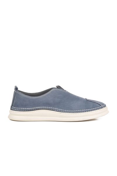 AYAKMOD Blue Nubuck Genuine Leather Men's Casual Shoes 2Y0107-2272 m