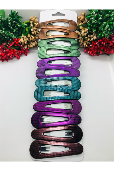 İnDerin Set de agrafe de păr 12 bucăți în culori vibrante (7 cm) pentru femei...