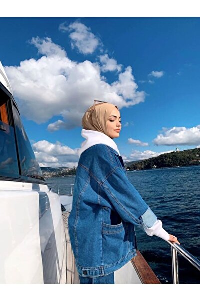 sorisso Kot Ceket Oversize Mavi Wintage