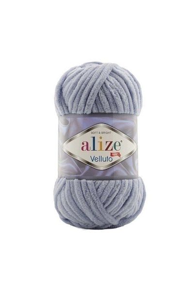 Alize 5 τεμάχια Velluto Velvet Πλεκτό Νήμα 87 Σκούρο Γκρι