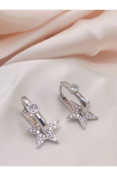 celisia Silver Color Women's Earrings Non Tarnish Zircon Stone Rectangle Earrings |   Color Does Not Lose Gift Special Day