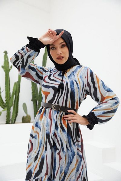 Nissra Ankanoor Kobe Crepe Tassel Λεπτομερές φόρεμα με ζώνη Anka251404