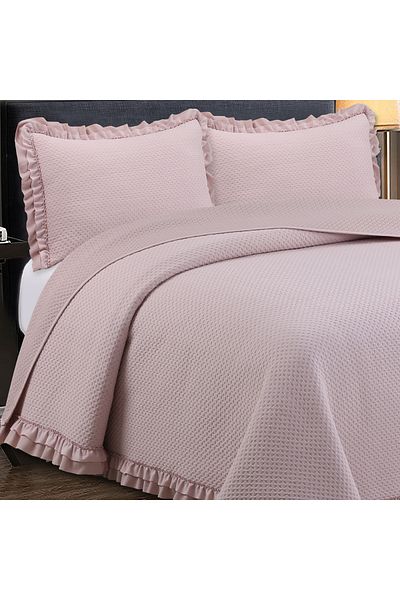 Sivalde Rüya Washed Frilly Double Powder Bedspread Set