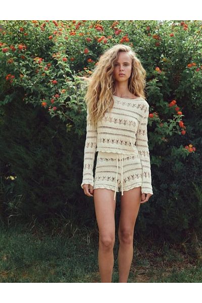 K-ODEA BUTİK Women's Summer Knitwear Shorts Suit Summer Combination Transparent