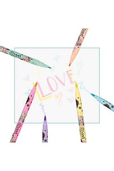 STOREMAX Ntwork 12188 Topmodel - Pencil Set for Children, 6 Pastel Colored Felt Pens, in Box C