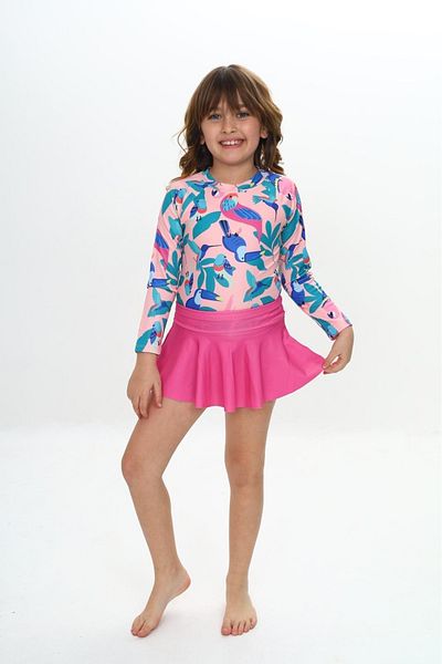 MODANINO Girl Shorts Skirt Long Sleeve Swimsuit Set 3-10 Years 12228