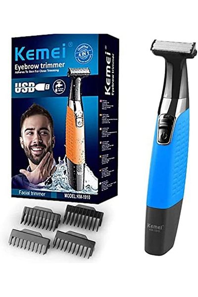 Kemei Men's Eyebrow and Beard Trimmer KM-1910, Wet and Dry