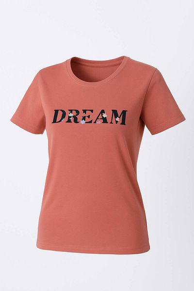 trender Dream Print Dusty Rose γυναικείο μπλουζάκι Μοντέλο 1