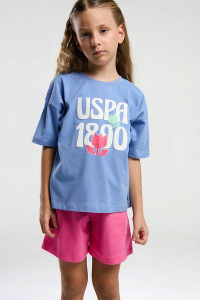 U.S. Polo Assn. 4-15 Years Old Licensed Us Polo Assn Girls' Suit-Indigo