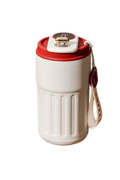 PUFO Luxury Thermos Mug With Led Temperature Indicator, 400 Ml, Red